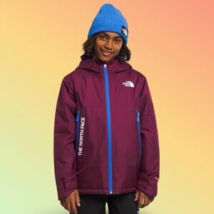The North Face Boys Freedom Hooded Jacket Boysenberry Purple Snow Ski Coat XS 6
